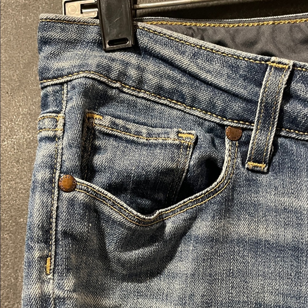 PAIGE jimmy jimmy skinny jeans. Women's Light Blue Straight Leg distressed Jeans - Picture 3 of 13